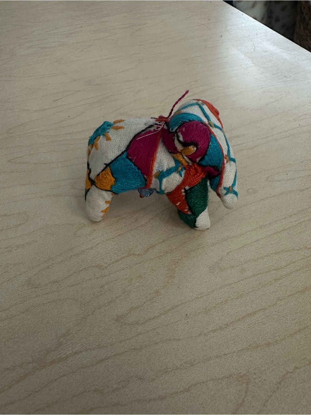 Vintage Indian Colorful Textile Patchwork Elephant